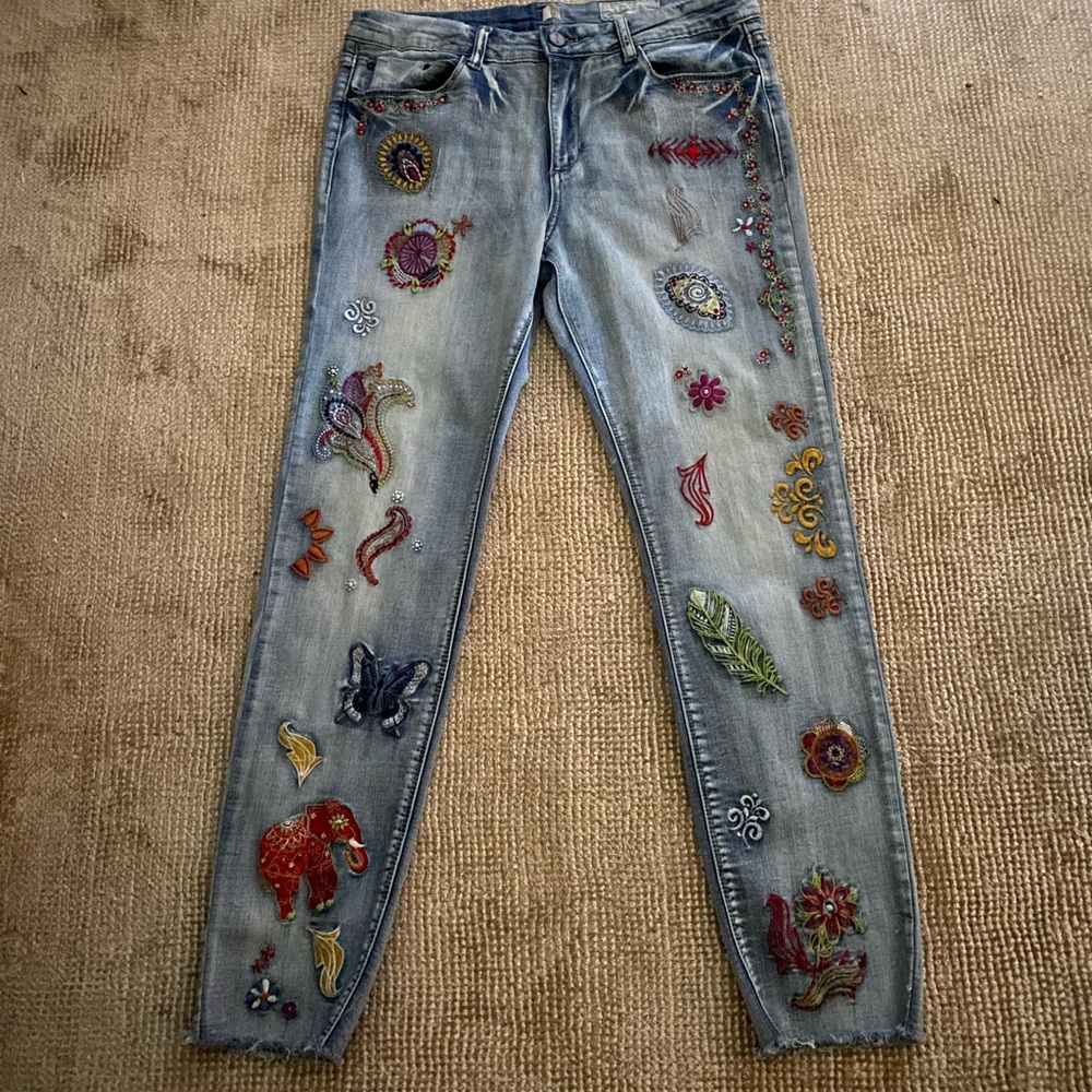 ban jara embroidered jeans